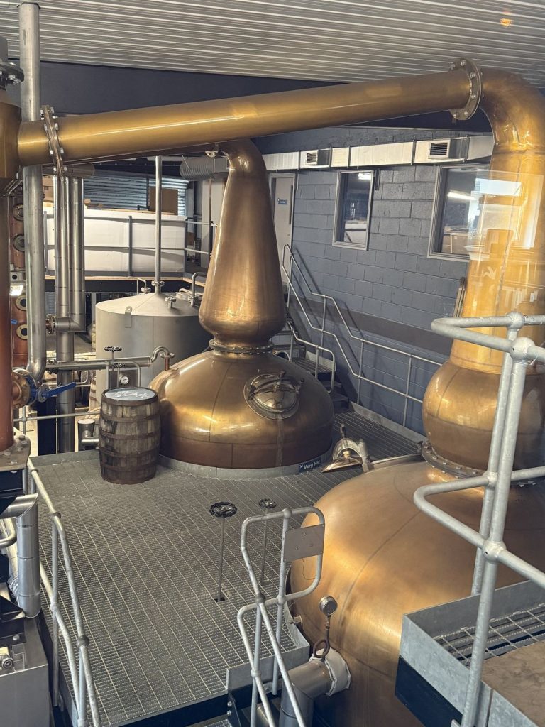 The copper stills at Spirit of Yorkshire Distillery in Hunmanby, where Filey Bay whisky is made
